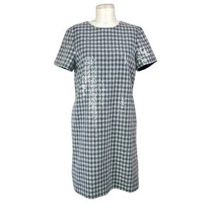 Draper James Collection Sequin Shift‎ Dress Black Gray Silver Size 6
